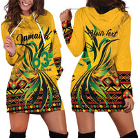 Personalized Jamaica Independence Day 1962 Hoodie Dress Jumieka Streamertail Reggae Pattern