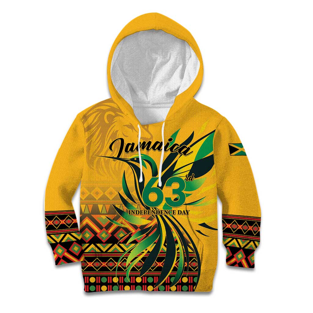 Personalized Jamaica Independence Day 1962 Kid Hoodie Jumieka Streamertail Reggae Pattern