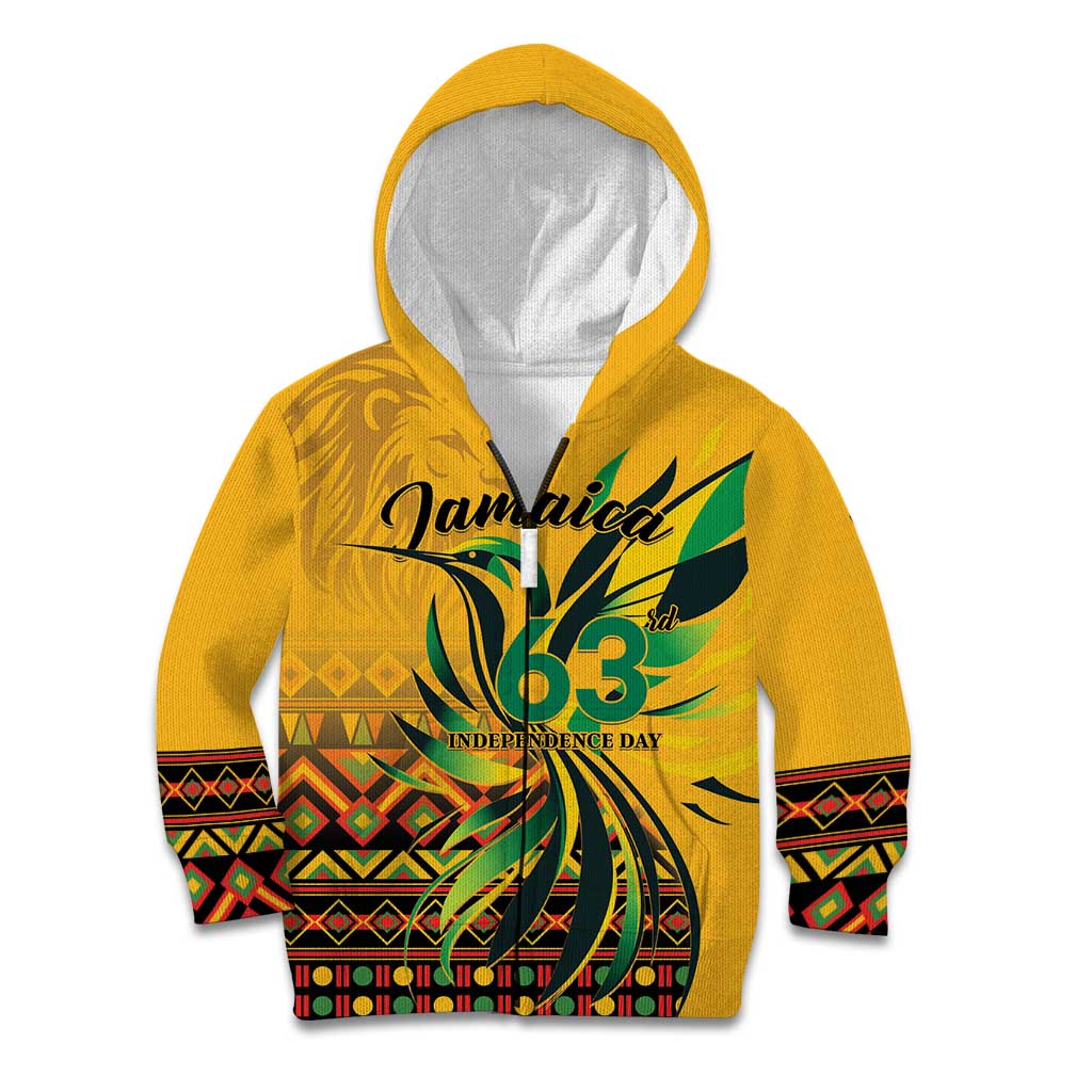 Personalized Jamaica Independence Day 1962 Kid Hoodie Jumieka Streamertail Reggae Pattern