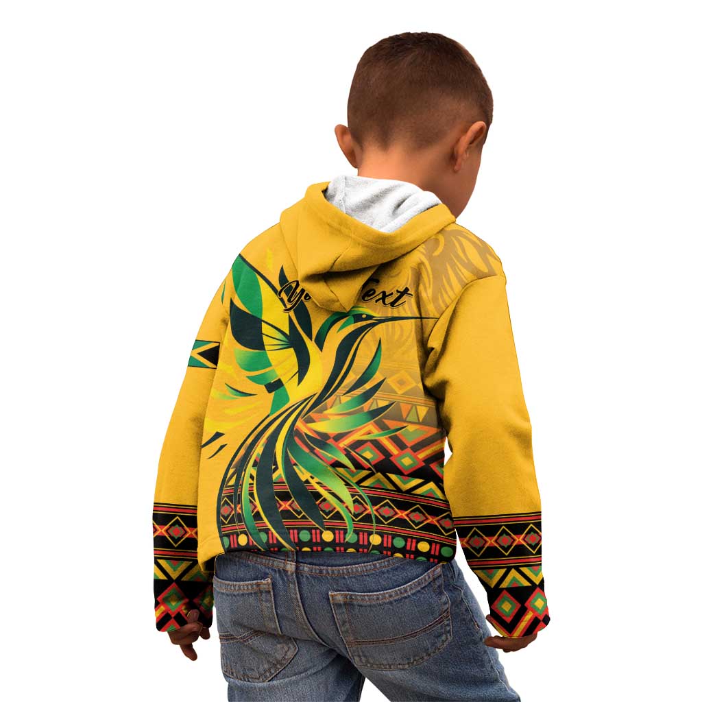 Personalized Jamaica Independence Day 1962 Kid Hoodie Jumieka Streamertail Reggae Pattern