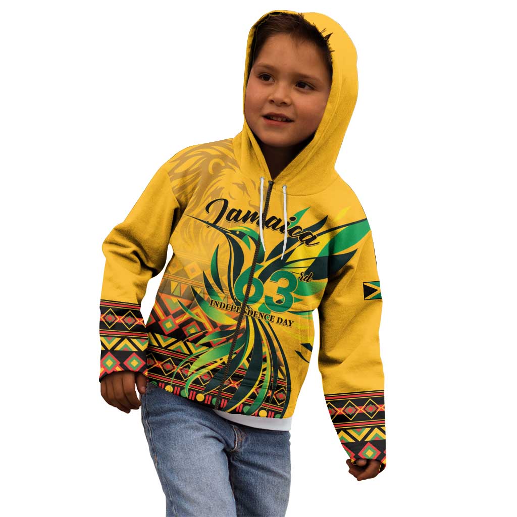 Personalized Jamaica Independence Day 1962 Kid Hoodie Jumieka Streamertail Reggae Pattern