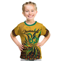 Personalized Jamaica Independence Day 1962 Kid T Shirt Jumieka Streamertail Reggae Pattern