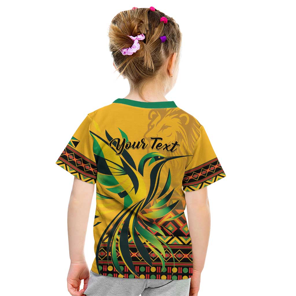 Personalized Jamaica Independence Day 1962 Kid T Shirt Jumieka Streamertail Reggae Pattern