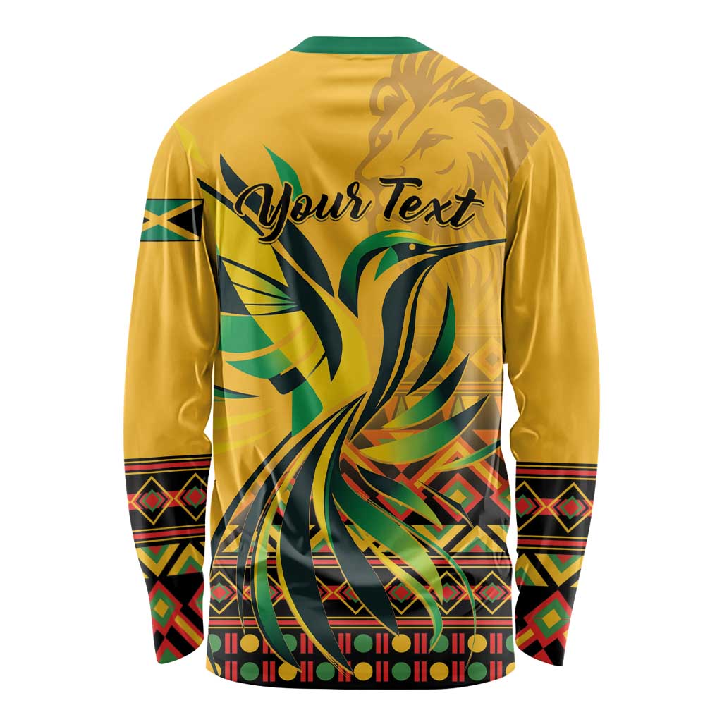 Personalized Jamaica Independence Day 1962 Long Sleeve Shirt Jumieka Streamertail Reggae Pattern