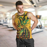 Personalized Jamaica Independence Day 1962 Men Tank Top Jumieka Streamertail Reggae Pattern
