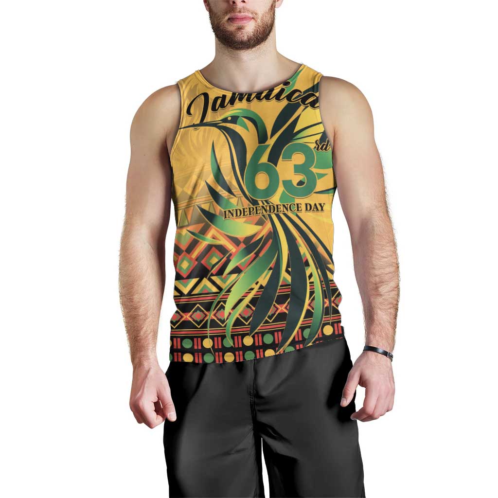 Personalized Jamaica Independence Day 1962 Men Tank Top Jumieka Streamertail Reggae Pattern