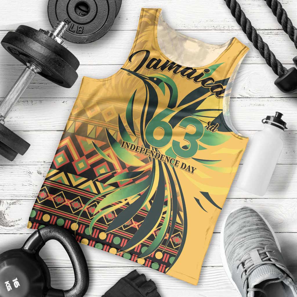 Personalized Jamaica Independence Day 1962 Men Tank Top Jumieka Streamertail Reggae Pattern