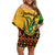 Personalized Jamaica Independence Day 1962 Off Shoulder Short Dress Jumieka Streamertail Reggae Pattern