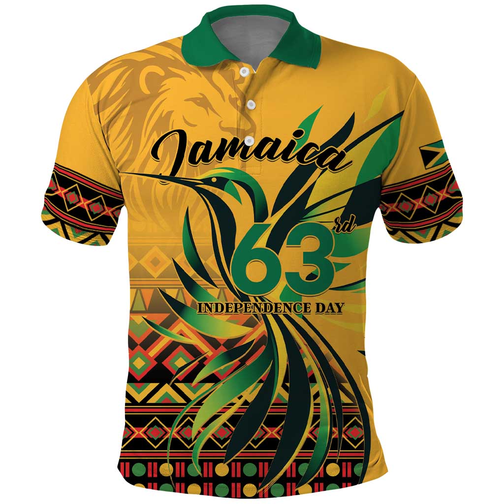 Personalized Jamaica Independence Day 1962 Polo Shirt Jumieka Streamertail Reggae Pattern