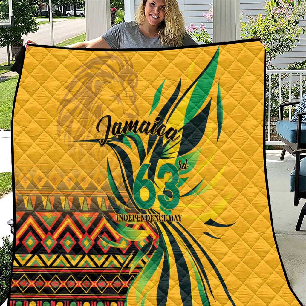 Jamaica Independence Day 1962 Quilt Jumieka Streamertail Reggae Pattern