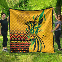Jamaica Independence Day 1962 Quilt Jumieka Streamertail Reggae Pattern