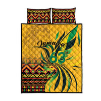 Jamaica Independence Day 1962 Quilt Bed Set Jumieka Streamertail Reggae Pattern