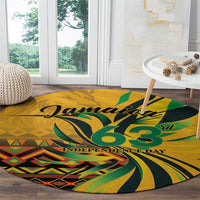 Jamaica Independence Day 1962 Round Carpet Jumieka Streamertail Reggae Pattern