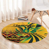 Jamaica Independence Day 1962 Round Carpet Jumieka Streamertail Reggae Pattern