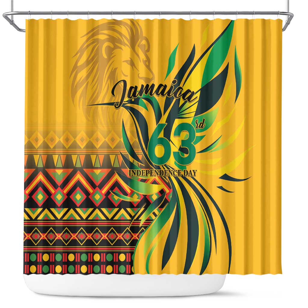 Jamaica Independence Day 1962 Shower Curtain Jumieka Streamertail Reggae Pattern