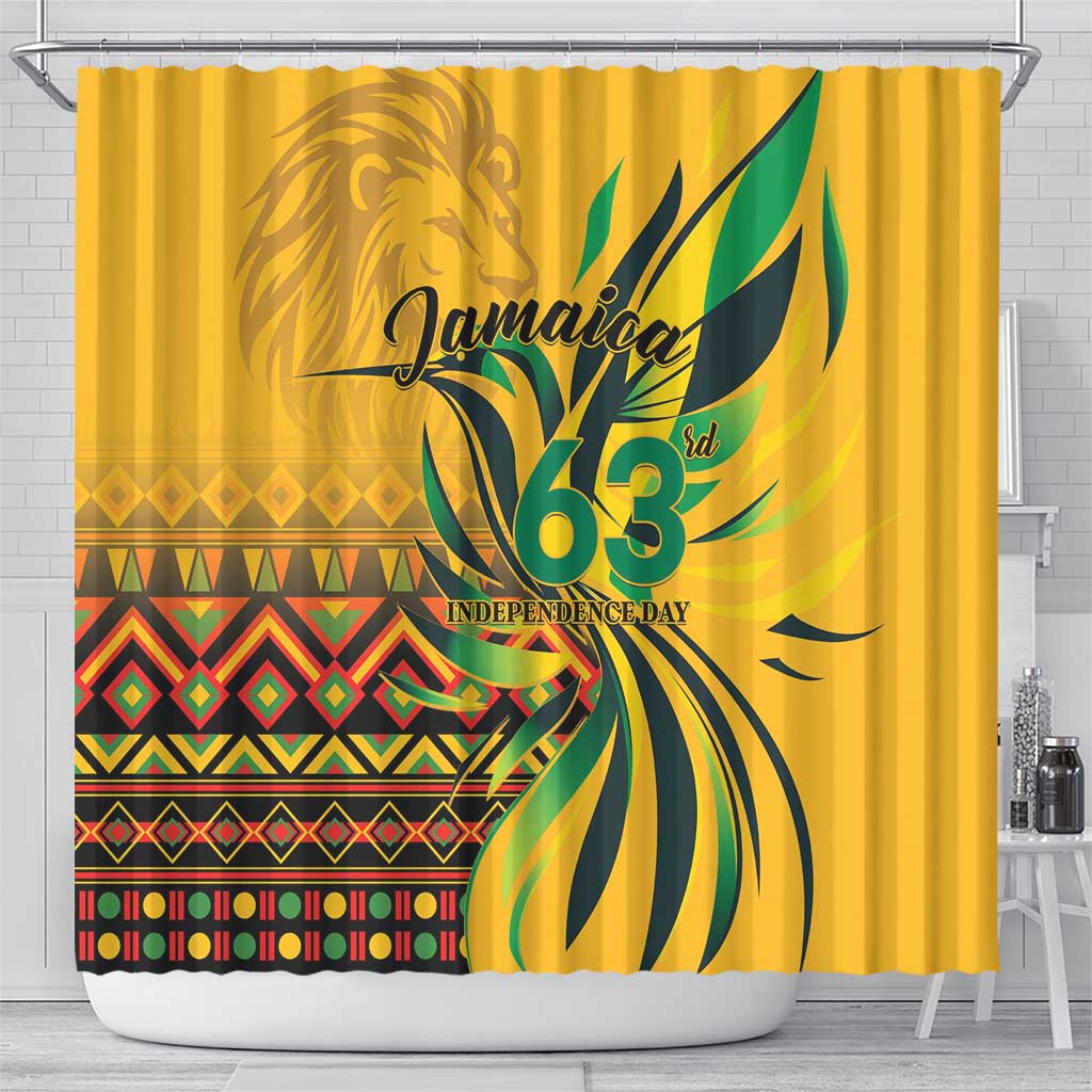 Jamaica Independence Day 1962 Shower Curtain Jumieka Streamertail Reggae Pattern