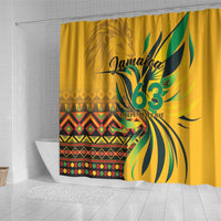 Jamaica Independence Day 1962 Shower Curtain Jumieka Streamertail Reggae Pattern