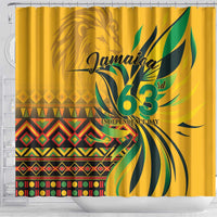 Jamaica Independence Day 1962 Shower Curtain Jumieka Streamertail Reggae Pattern