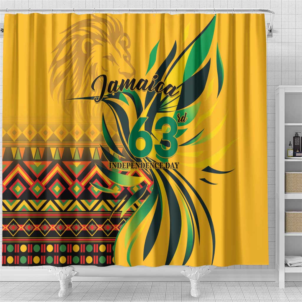 Jamaica Independence Day 1962 Shower Curtain Jumieka Streamertail Reggae Pattern
