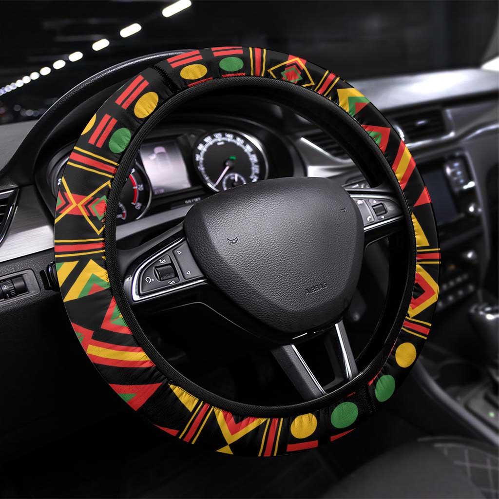 Jamaica Independence Day 1962 Steering Wheel Cover Jumieka Streamertail Reggae Pattern