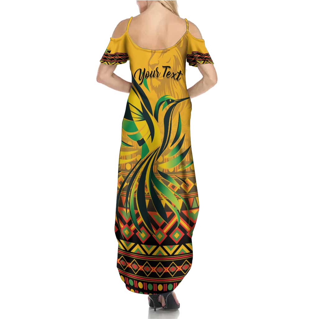 Personalized Jamaica Independence Day 1962 Summer Maxi Dress Jumieka Streamertail Reggae Pattern