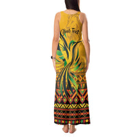 Personalized Jamaica Independence Day 1962 Tank Maxi Dress Jumieka Streamertail Reggae Pattern