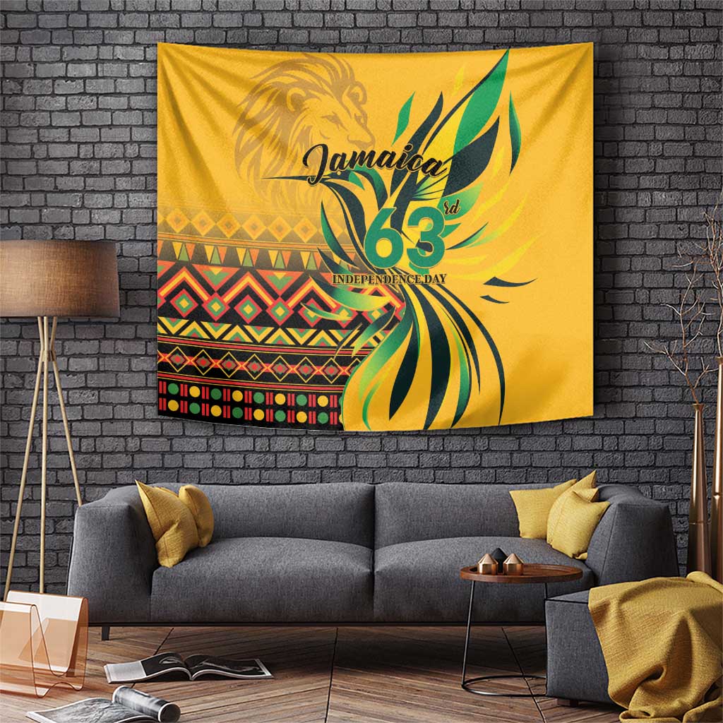 Jamaica Independence Day 1962 Tapestry Jumieka Streamertail Reggae Pattern