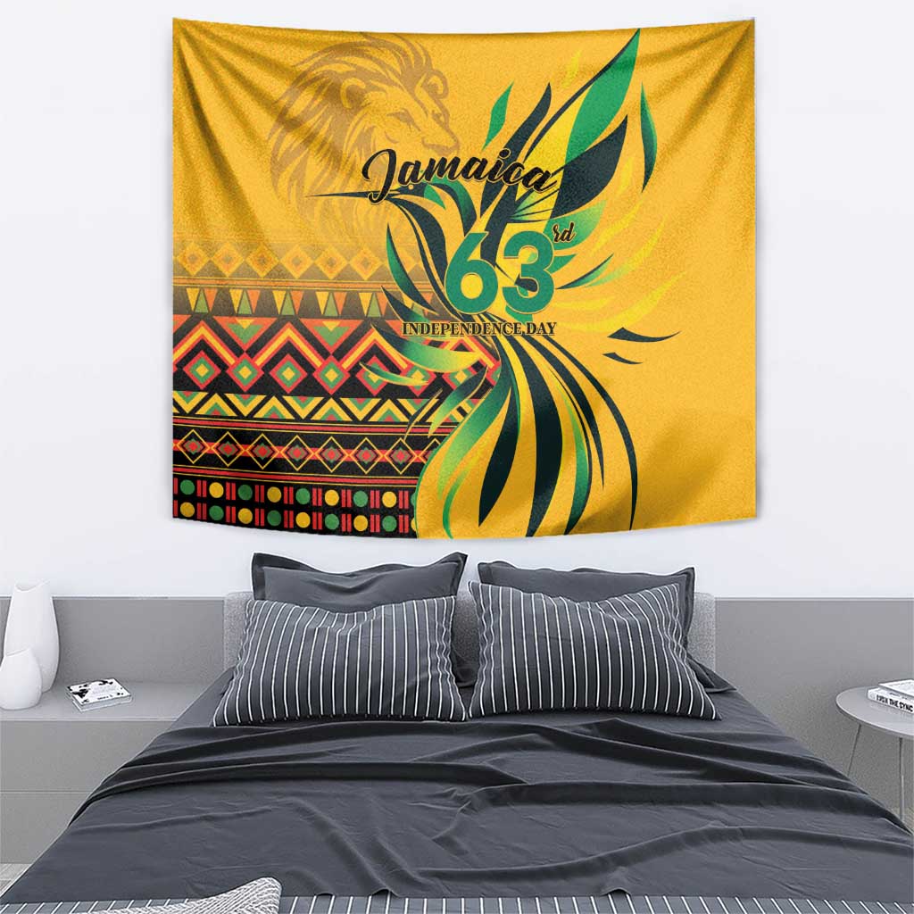 Jamaica Independence Day 1962 Tapestry Jumieka Streamertail Reggae Pattern