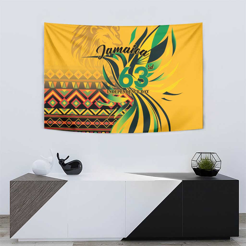 Jamaica Independence Day 1962 Tapestry Jumieka Streamertail Reggae Pattern