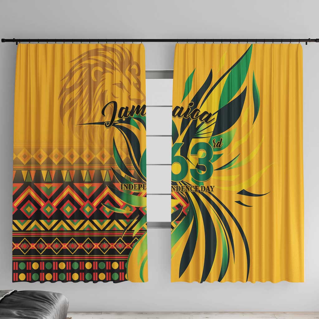 Jamaica Independence Day 1962 Window Curtain Jumieka Streamertail Reggae Pattern