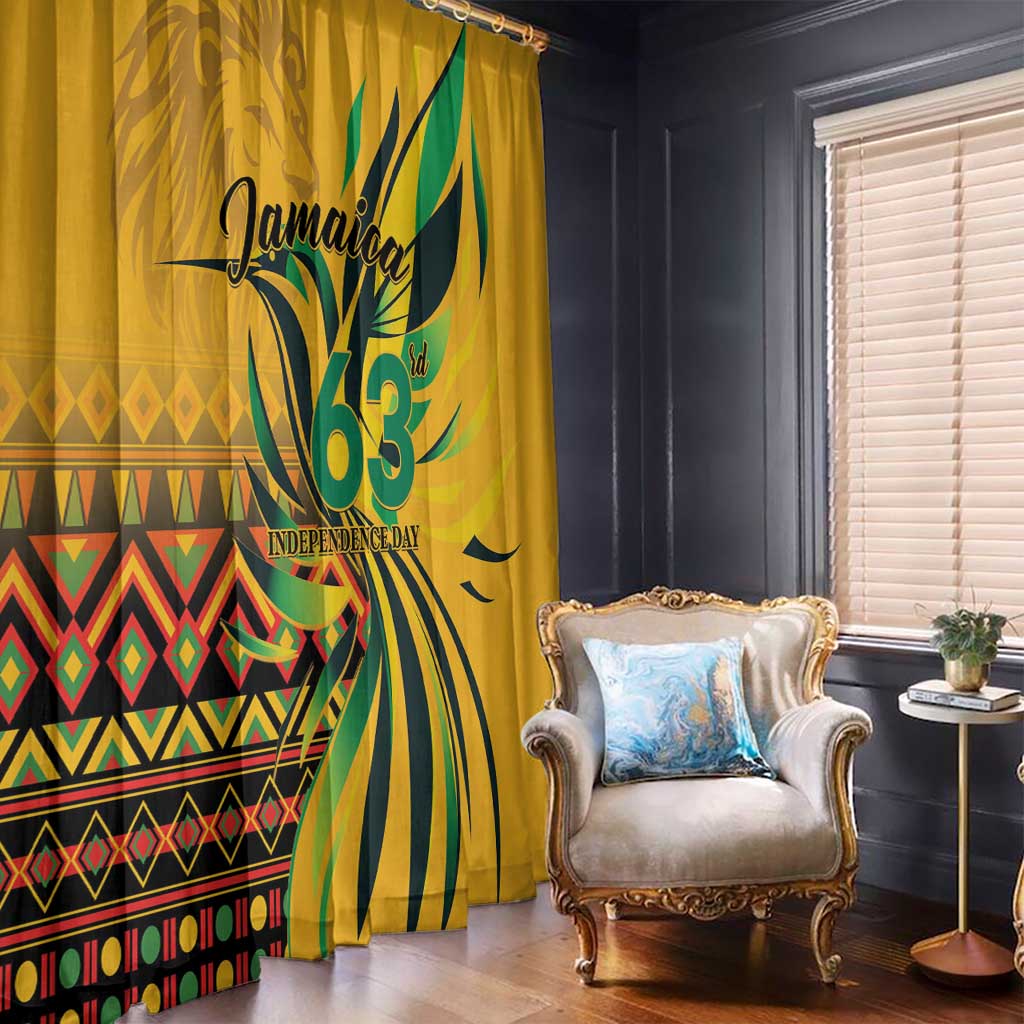 Jamaica Independence Day 1962 Window Curtain Jumieka Streamertail Reggae Pattern