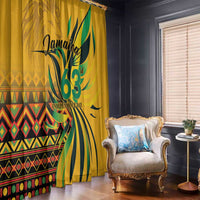 Jamaica Independence Day 1962 Window Curtain Jumieka Streamertail Reggae Pattern