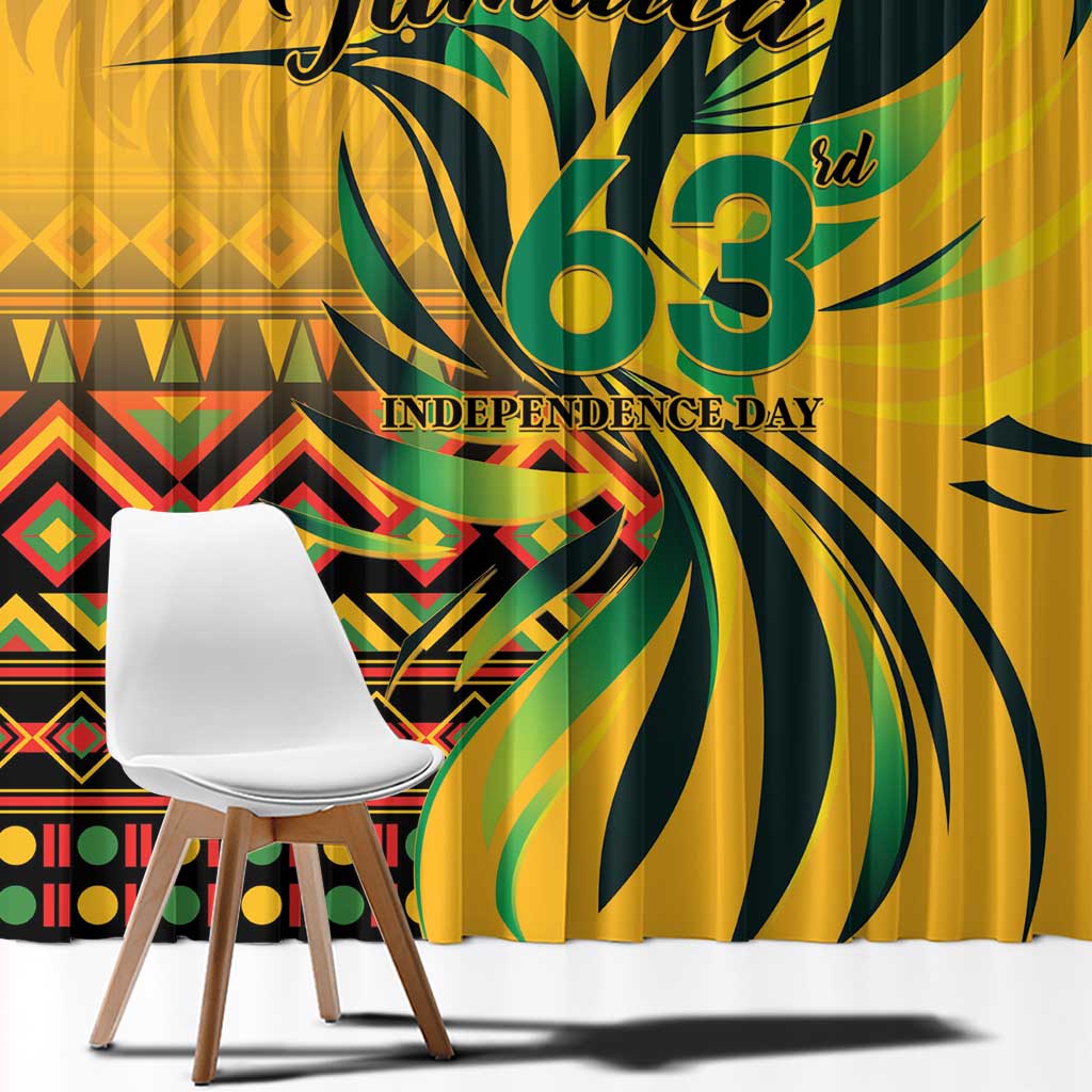 Jamaica Independence Day 1962 Window Curtain Jumieka Streamertail Reggae Pattern