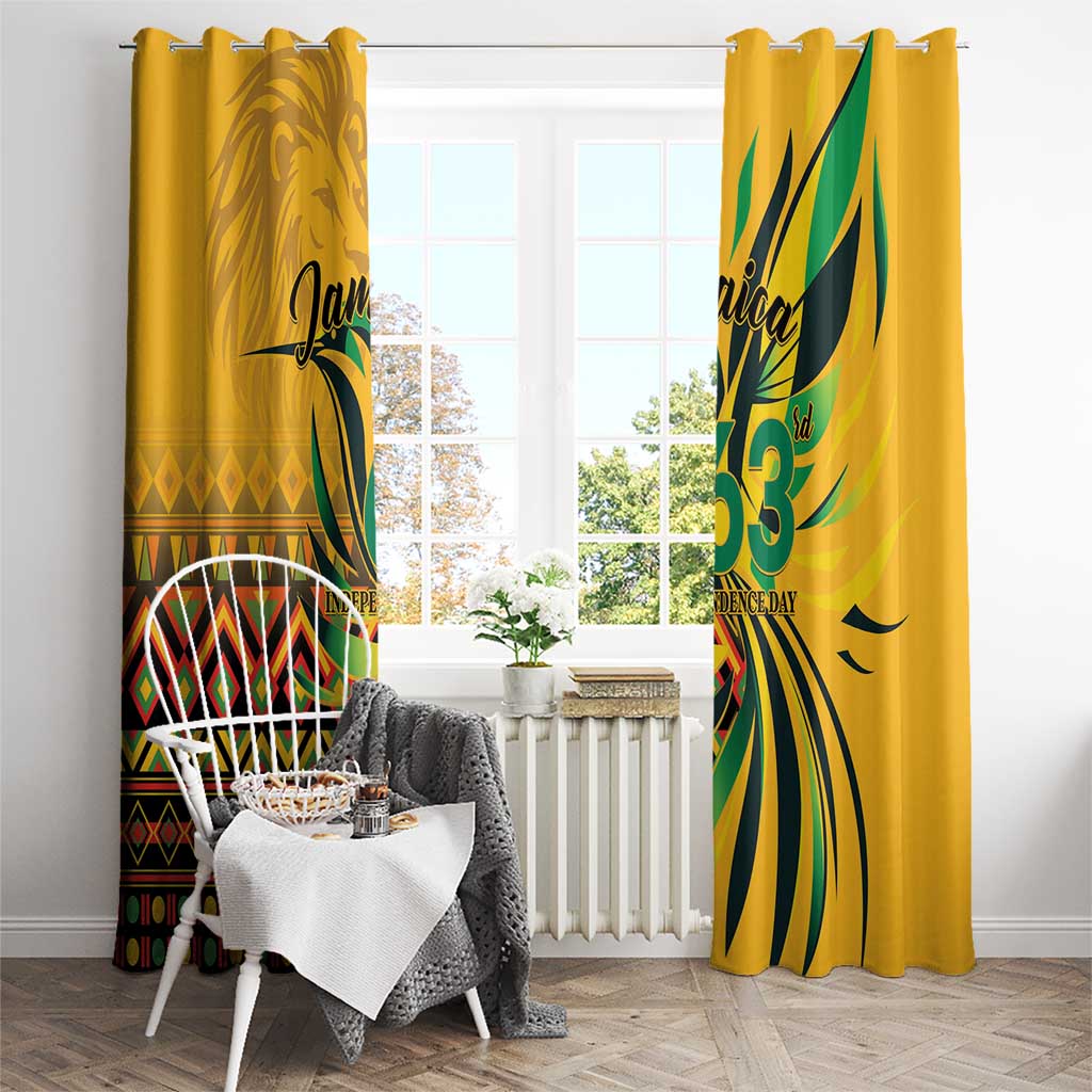 Jamaica Independence Day 1962 Window Curtain Jumieka Streamertail Reggae Pattern