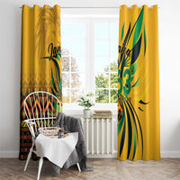 Jamaica Independence Day 1962 Window Curtain Jumieka Streamertail Reggae Pattern