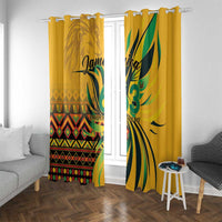 Jamaica Independence Day 1962 Window Curtain Jumieka Streamertail Reggae Pattern