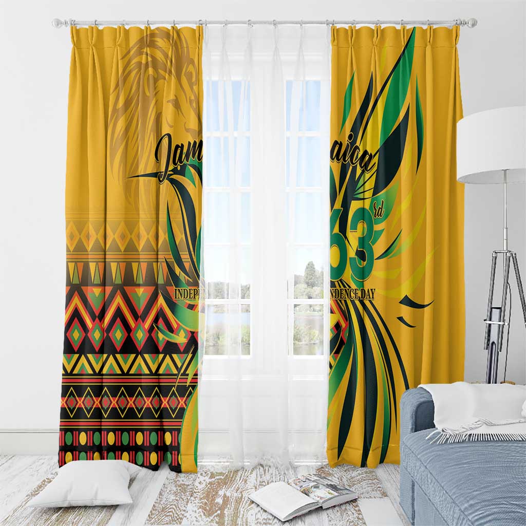 Jamaica Independence Day 1962 Window Curtain Jumieka Streamertail Reggae Pattern