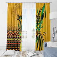 Jamaica Independence Day 1962 Window Curtain Jumieka Streamertail Reggae Pattern