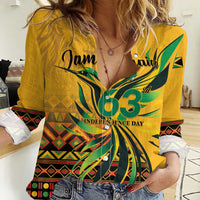 Personalized Jamaica Independence Day 1962 Women Casual Shirt Jumieka Streamertail Reggae Pattern