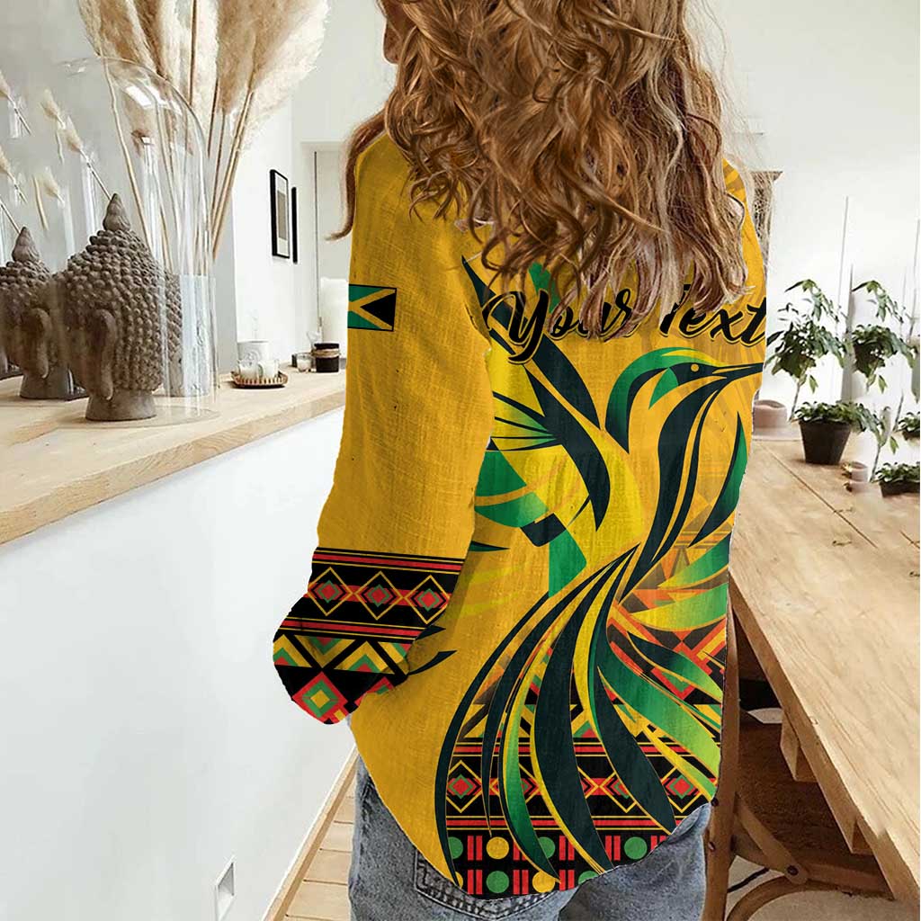 Personalized Jamaica Independence Day 1962 Women Casual Shirt Jumieka Streamertail Reggae Pattern