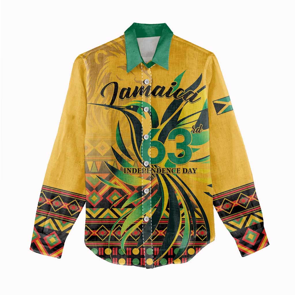 Personalized Jamaica Independence Day 1962 Women Casual Shirt Jumieka Streamertail Reggae Pattern
