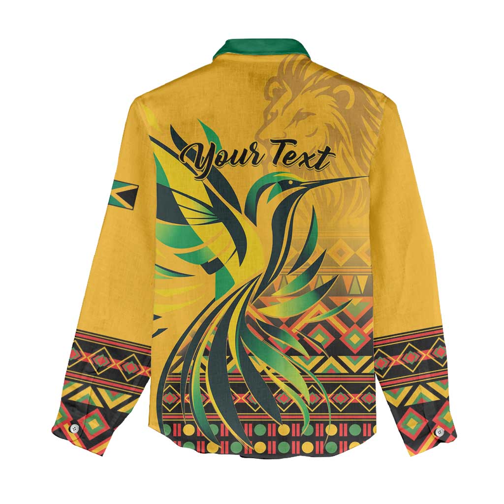 Personalized Jamaica Independence Day 1962 Women Casual Shirt Jumieka Streamertail Reggae Pattern