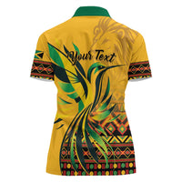 Personalized Jamaica Independence Day 1962 Women Polo Shirt Jumieka Streamertail Reggae Pattern