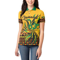 Personalized Jamaica Independence Day 1962 Women Polo Shirt Jumieka Streamertail Reggae Pattern