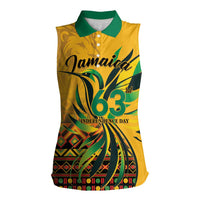 Personalized Jamaica Independence Day 1962 Women Sleeveless Polo Shirt Jumieka Streamertail Reggae Pattern