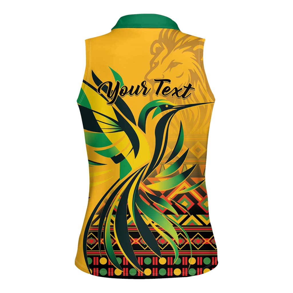 Personalized Jamaica Independence Day 1962 Women Sleeveless Polo Shirt Jumieka Streamertail Reggae Pattern