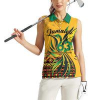 Personalized Jamaica Independence Day 1962 Women Sleeveless Polo Shirt Jumieka Streamertail Reggae Pattern