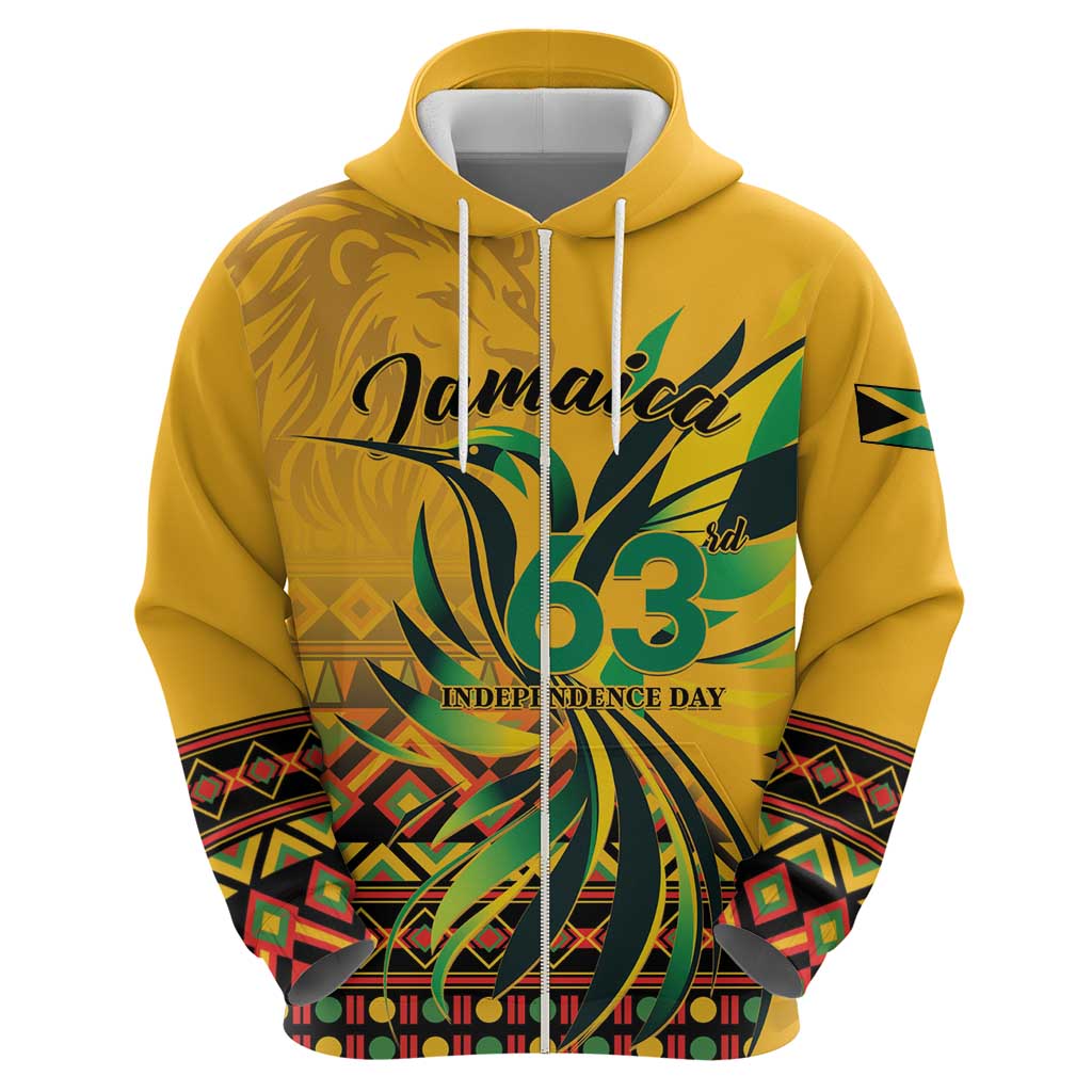 Personalized Jamaica Independence Day 1962 Zip Hoodie Jumieka Streamertail Reggae Pattern