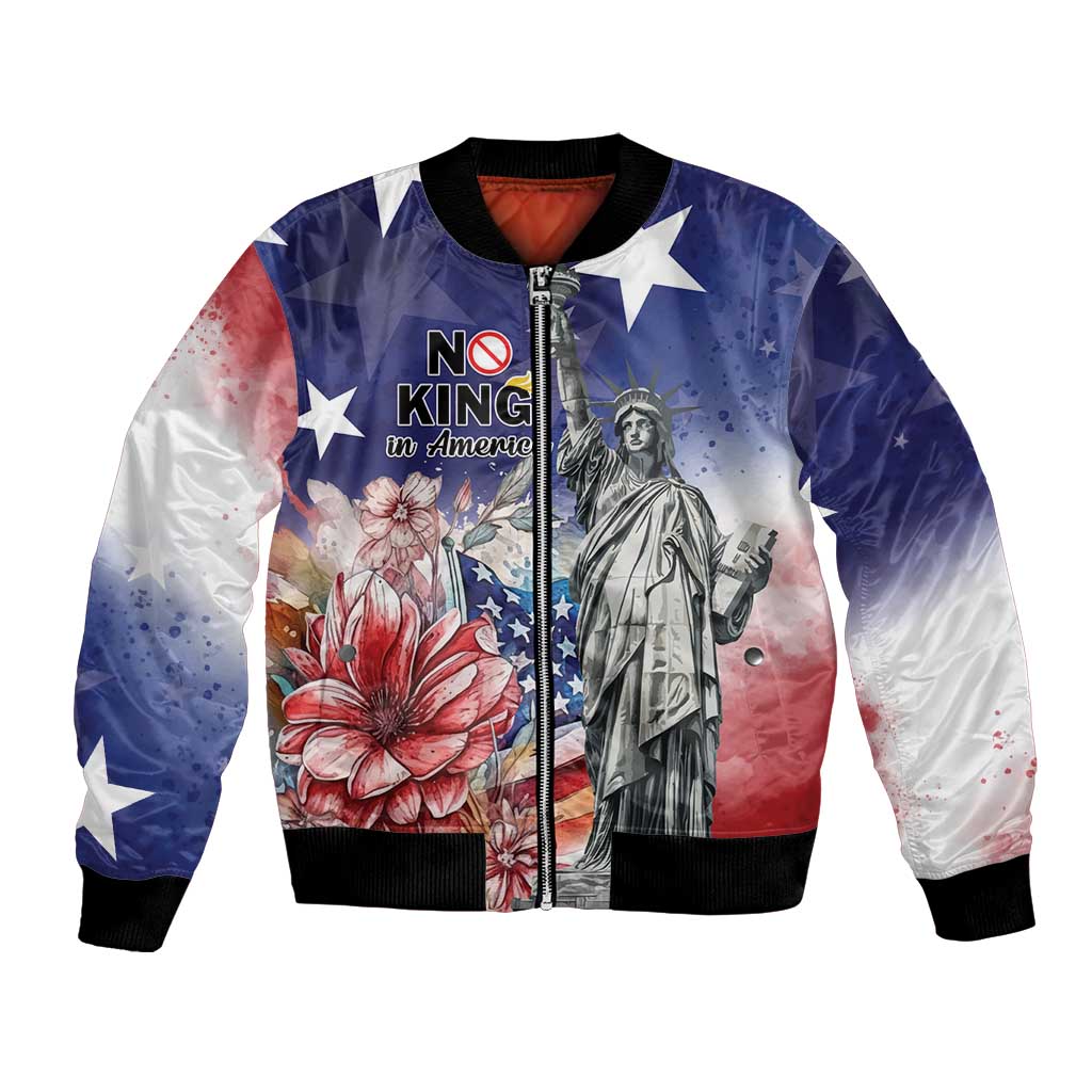 No Kings In America Bomber Jacket Watercolor Floral - Wonder Print Shop