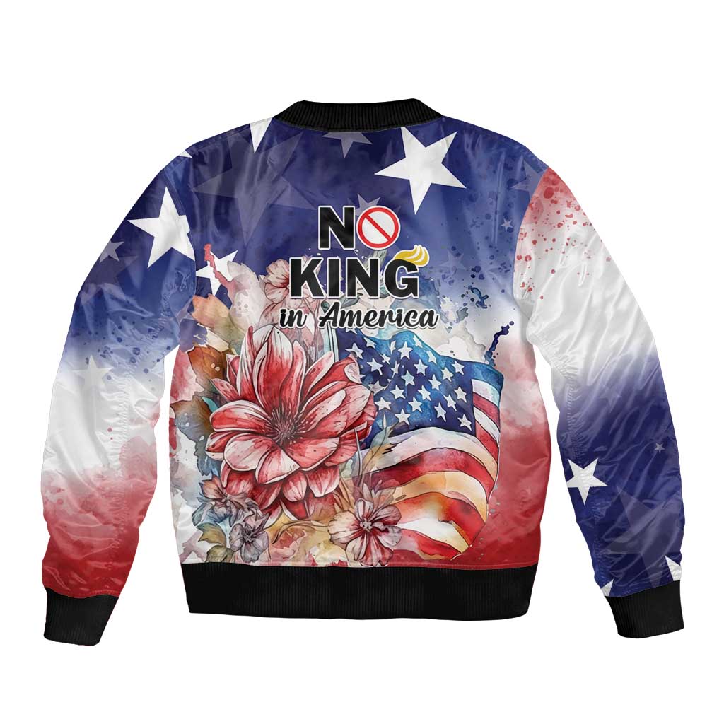 No Kings In America Bomber Jacket Watercolor Floral - Wonder Print Shop